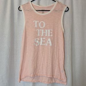Aerie Pink Best T To The Sea Graphic Tank Sz S